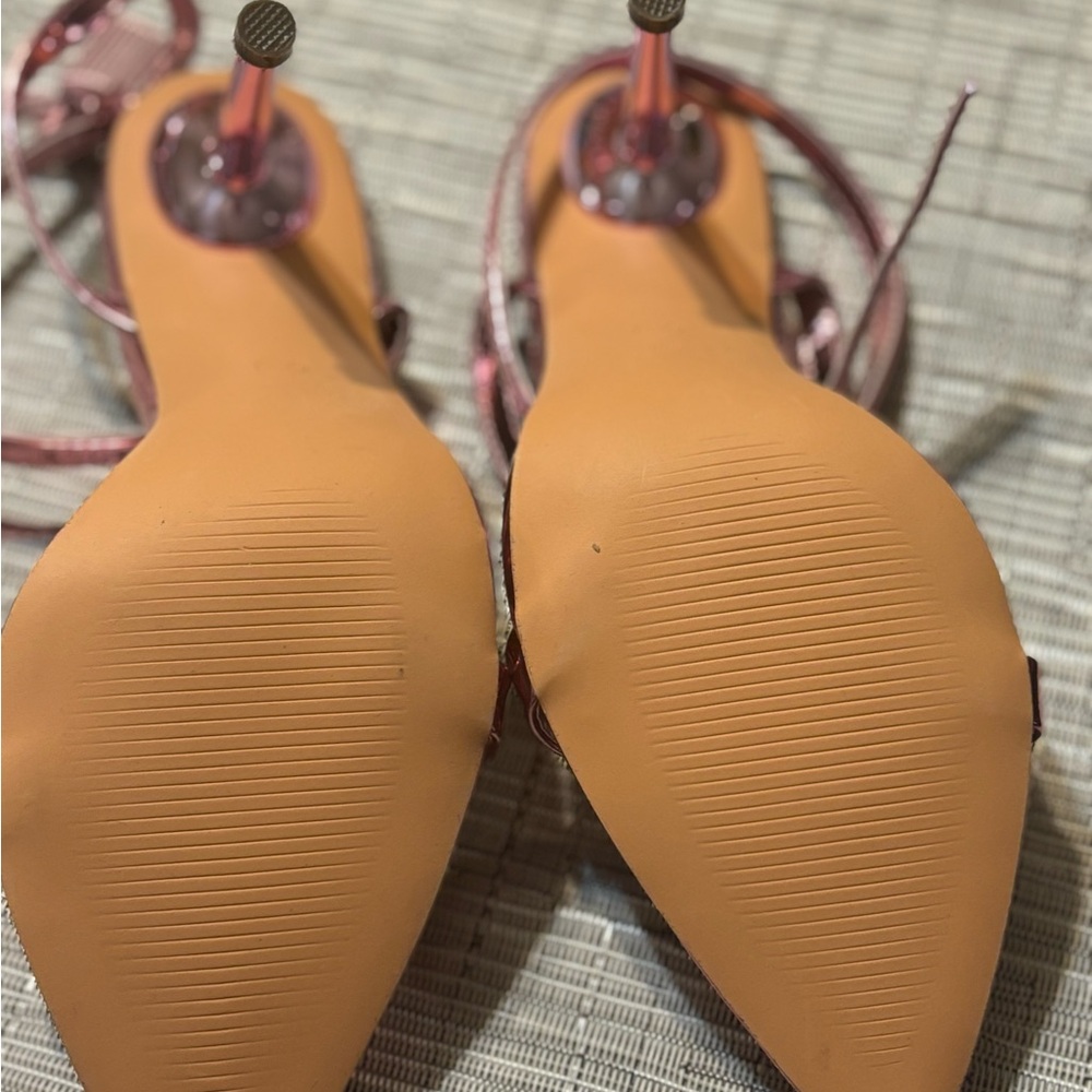 Rose gold, pink, high heels, size 7 1/2 brand new from Fashion Nova - Picture 7 of 11